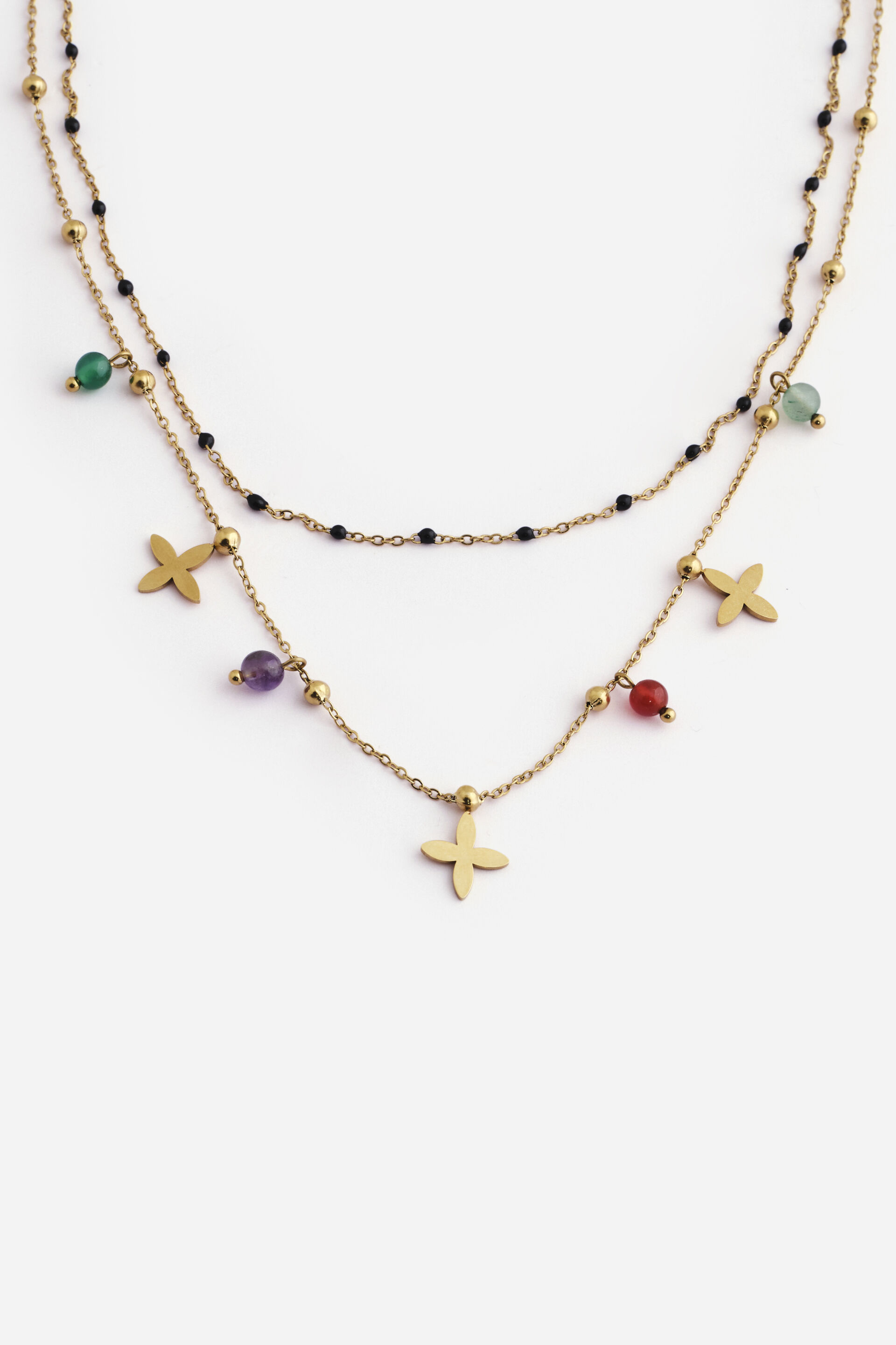 Golden Delicate Charm Necklace, , image 2